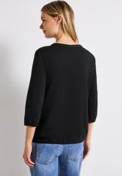 Shirt met gespleten hals