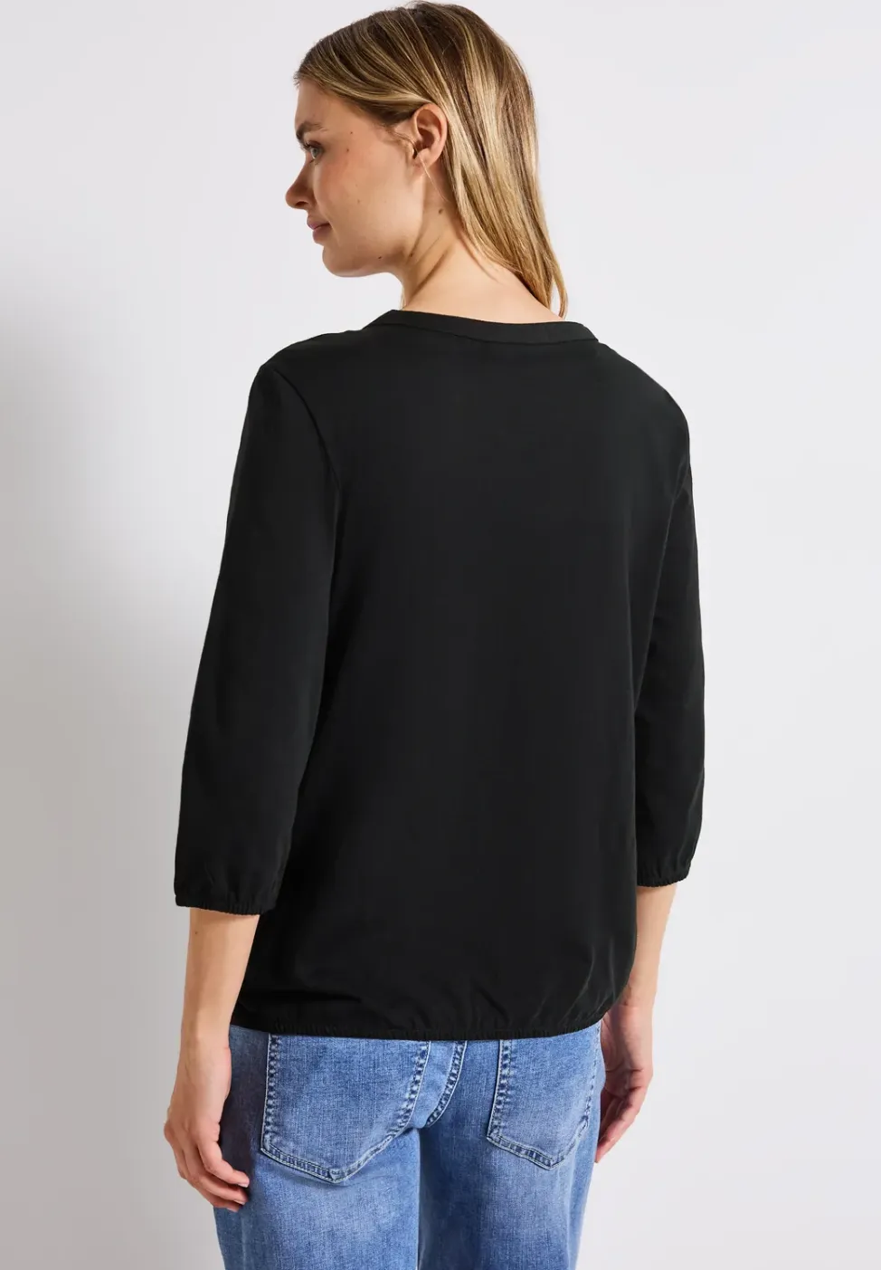 Shirt met gespleten hals