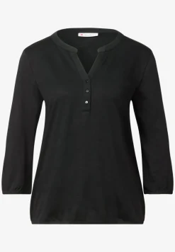 Shirt met gespleten hals