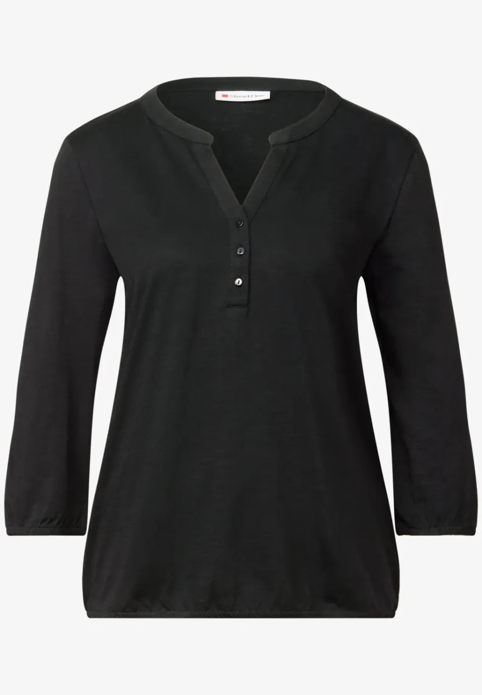 Shirt met gespleten hals
