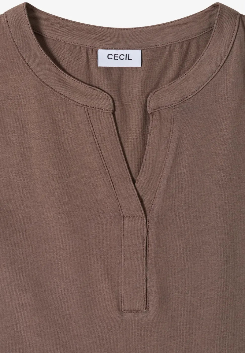 Shirt met gespleten hals en haakband
