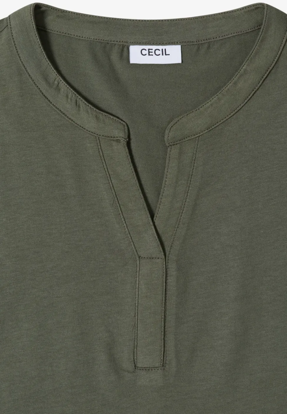 Shirt met gespleten hals en haakband