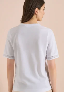 Shirt met gespleten hals en haakband
