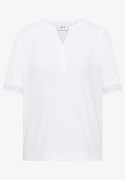 Shirt met gespleten hals en haakband