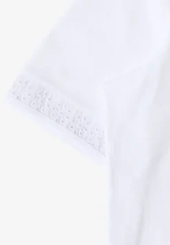 Shirt met gespleten hals en haakband