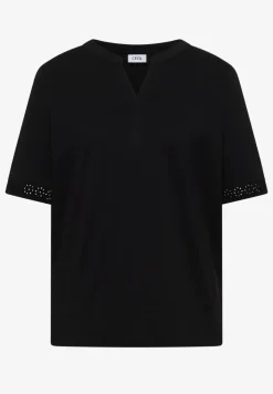 Shirt met gespleten hals en haakband