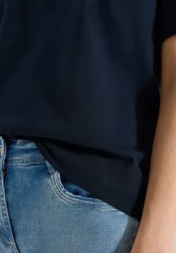 Shirt met gespleten hals en haakband