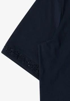 Shirt met gespleten hals en haakband