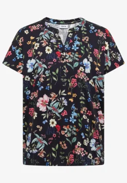Shirt met gespleten hals en knoopdetails