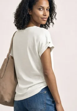 Shirt met gespleten hals en knoopdetails