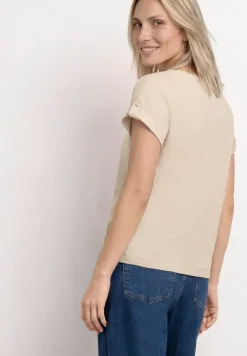 Shirt met gespleten hals en knoopdetails