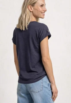 Shirt met gespleten hals en knoopdetails