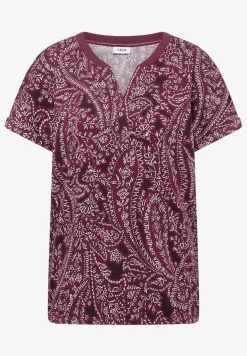Shirt met gespleten hals en paisleypatroon