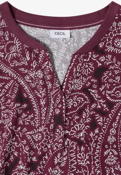 Shirt met gespleten hals en paisleypatroon