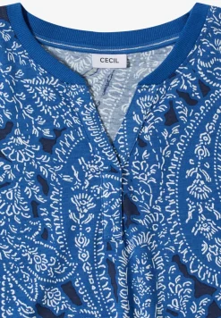 Shirt met gespleten hals en paisleypatroon