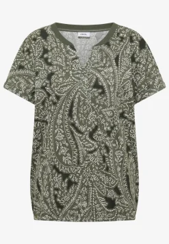 Shirt met gespleten hals en paisleypatroon