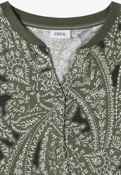 Shirt met gespleten hals en paisleypatroon
