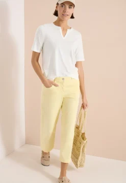 Shirt met gespleten hals in effen kleur