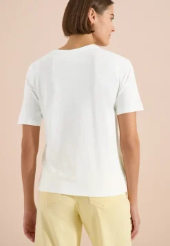 Shirt met gespleten hals in effen kleur