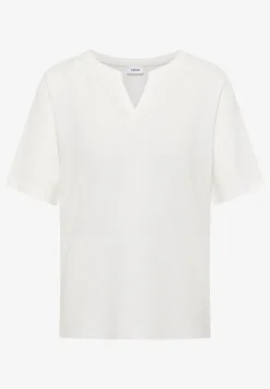 Shirt met gespleten hals in effen kleur