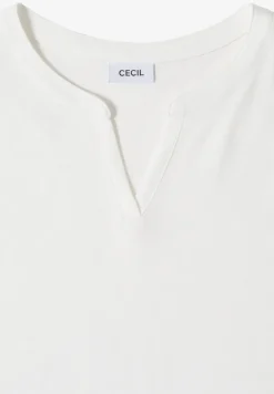 Shirt met gespleten hals in effen kleur