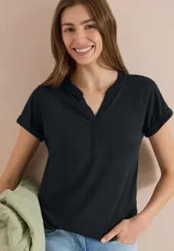 Shirt met gespleten hals in tuniekstijl