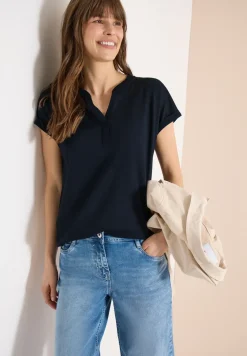 Shirt met gespleten hals in tuniekstijl