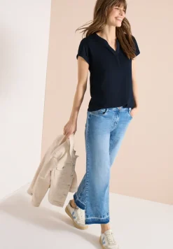 Shirt met gespleten hals in tuniekstijl