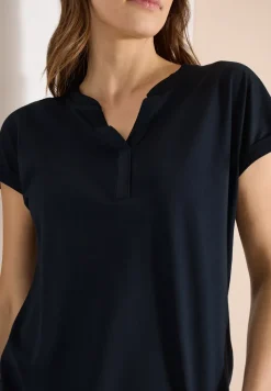 Shirt met gespleten hals in tuniekstijl