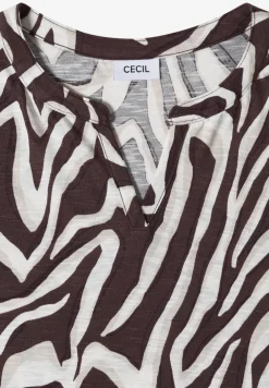 Shirt met gespleten hals met print