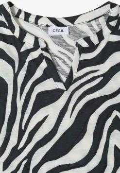 Shirt met gespleten hals met print