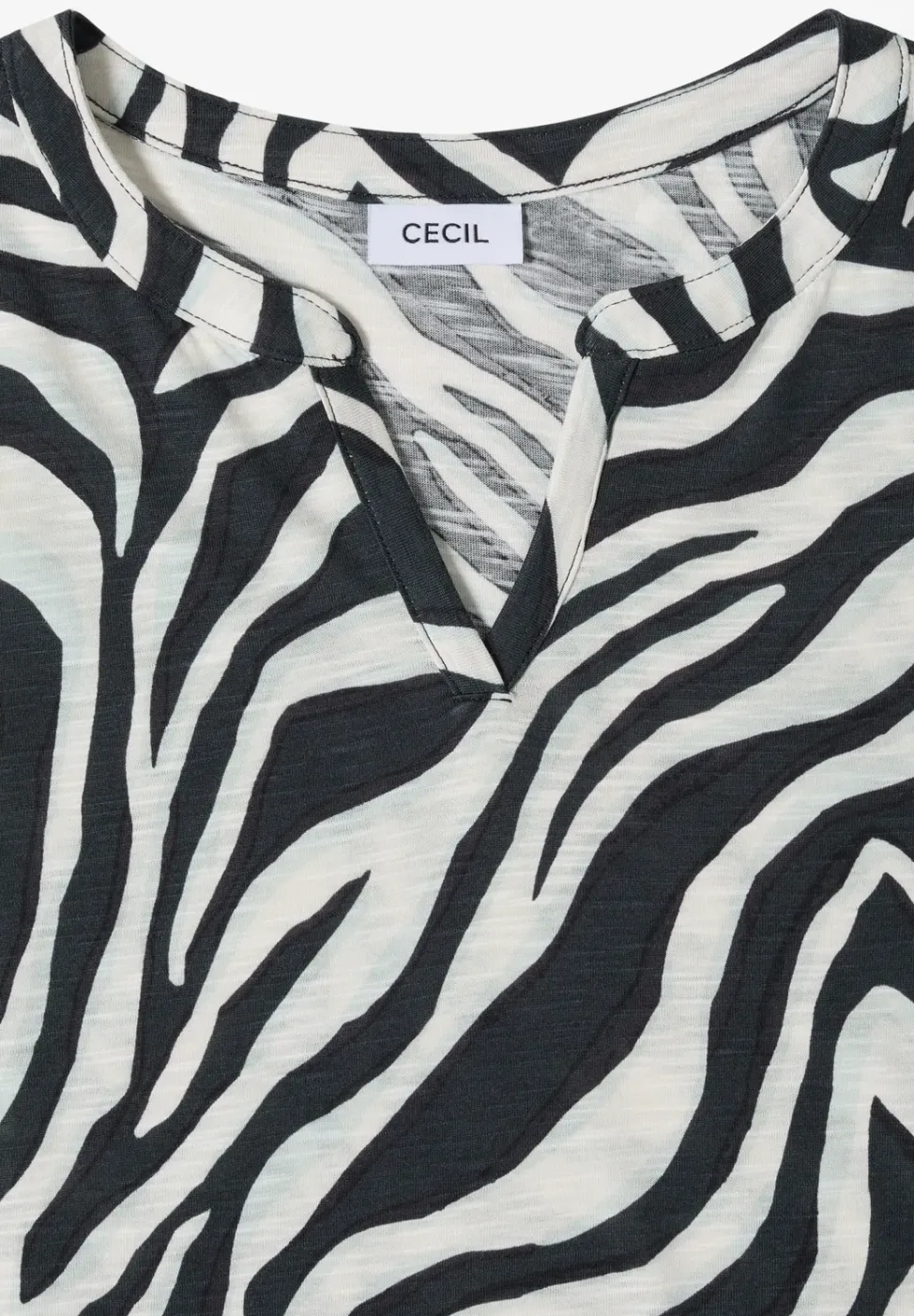 Shirt met gespleten hals met print