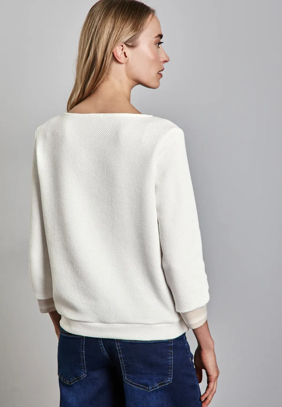 Shirt met gestreepte manchetten