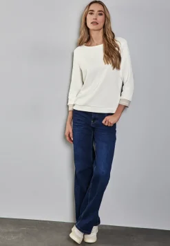 Shirt met gestreepte manchetten
