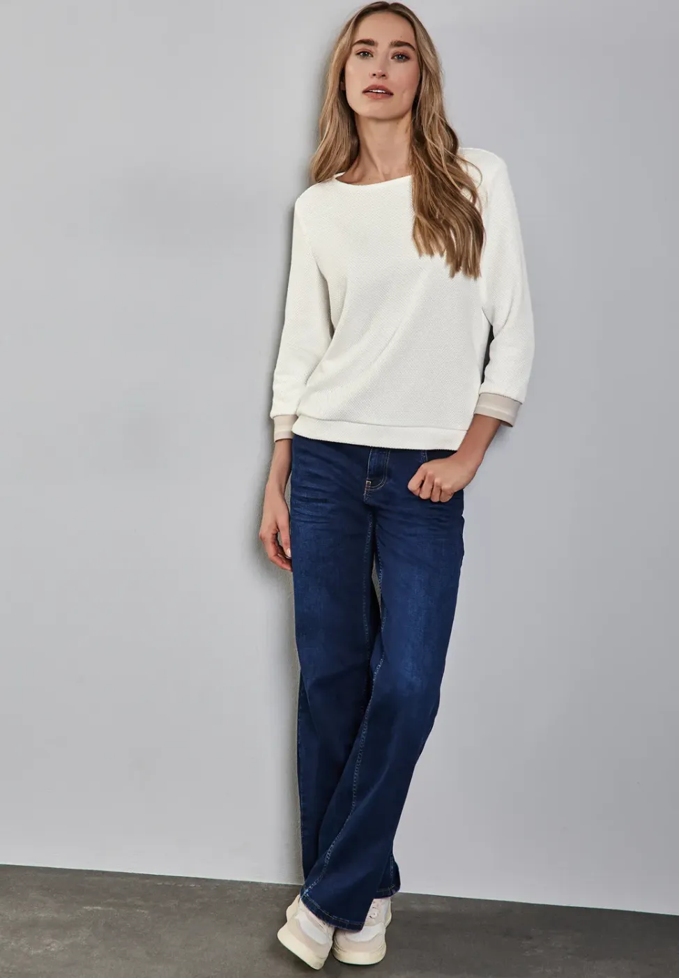 Shirt met gestreepte manchetten