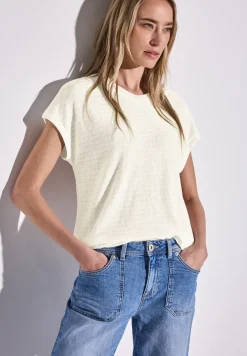 Shirt met gestreepte textuur