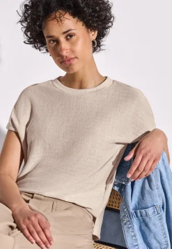 Shirt met gestreepte textuur