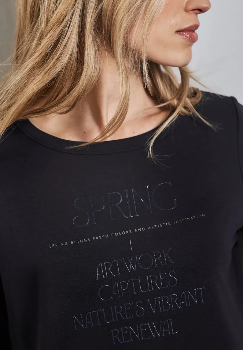 Shirt met glimmende tekst