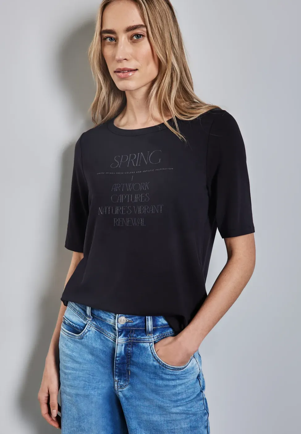 Shirt met glimmende tekst