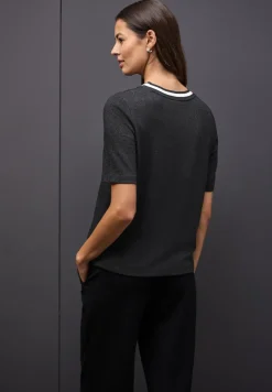 Shirt met glitterdetails