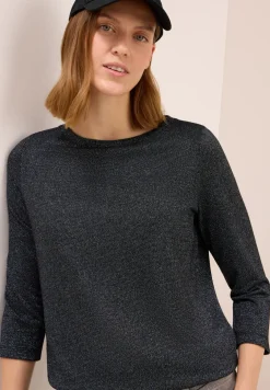 Shirt met glitterdetails