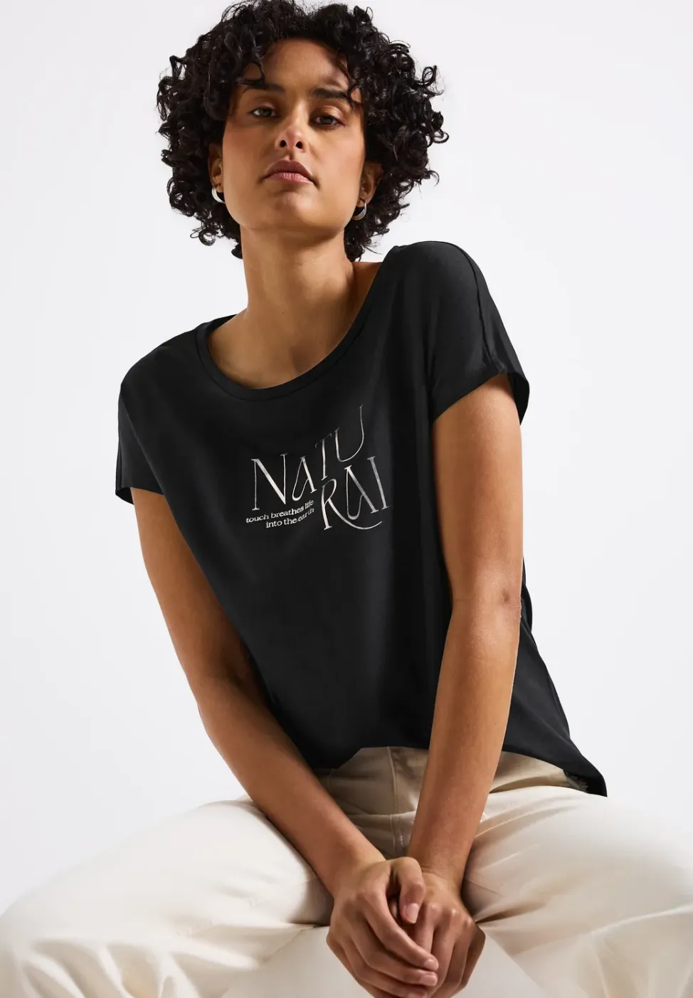 Shirt met glitter tekst