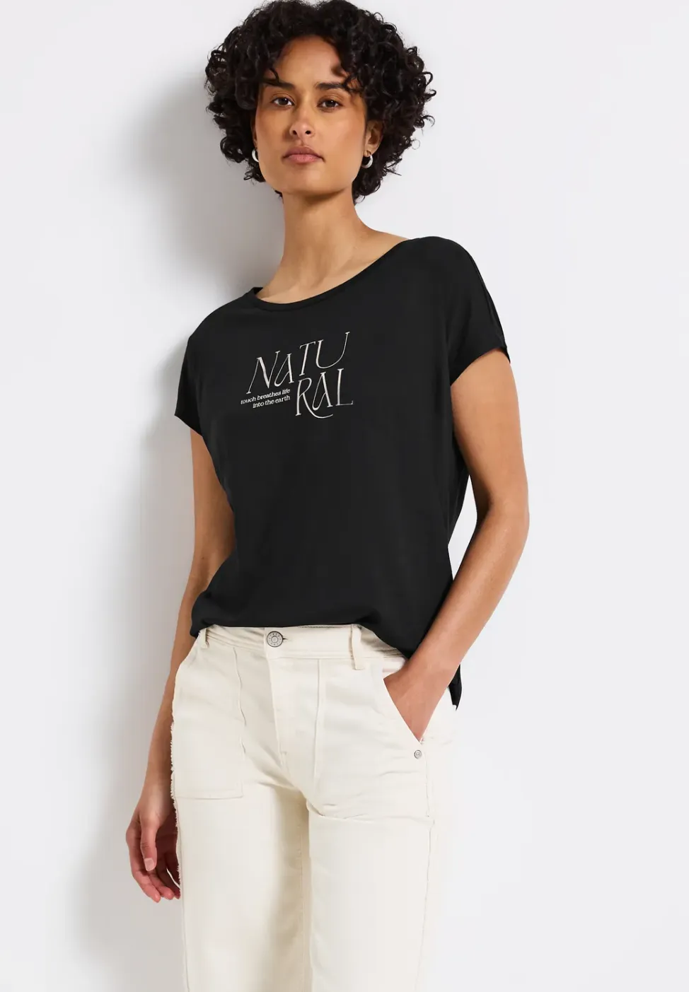 Shirt met glitter tekst