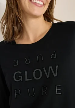 Shirt met glitter tekst