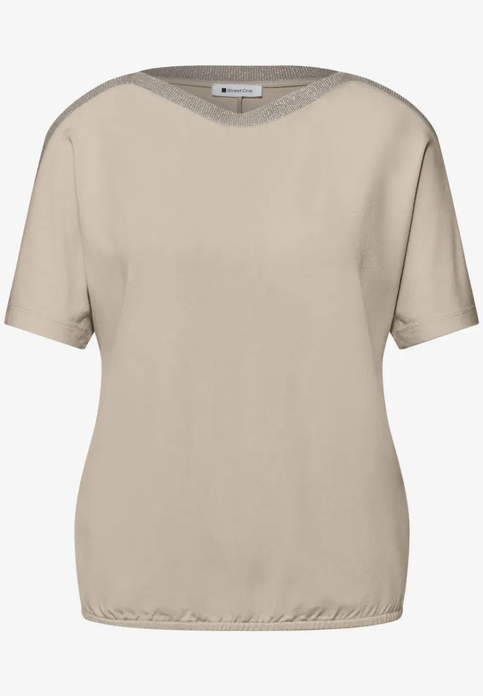 Shirt met hangende schouder en glitter