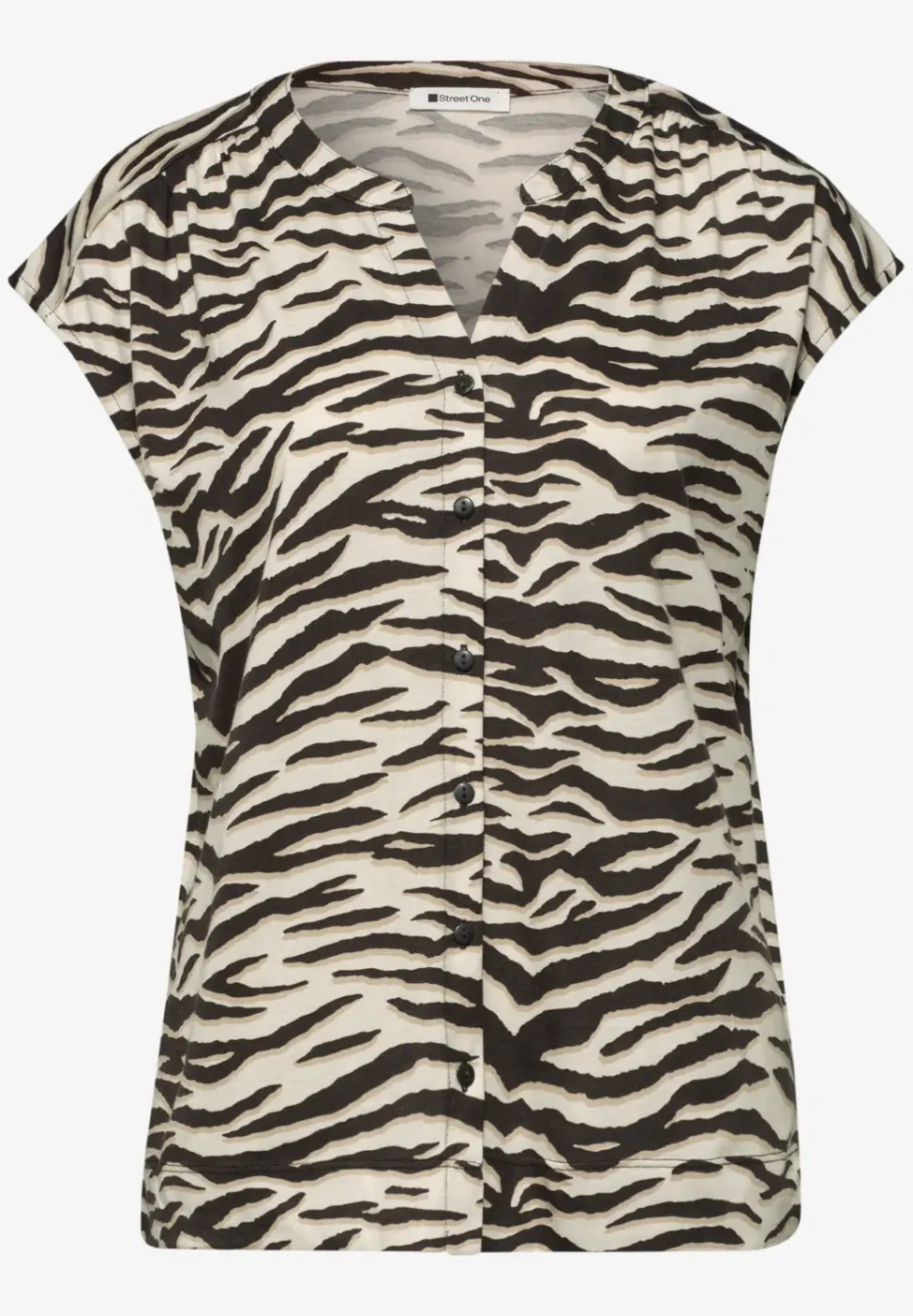Shirt met hangende schouder in blouselook