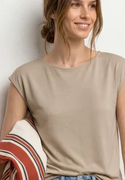 Shirt met hangende schouders en boothals