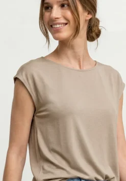 Shirt met hangende schouders en boothals