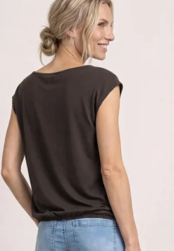 Shirt met hangende schouders en boothals