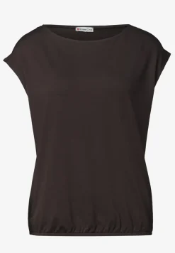 Shirt met hangende schouders en boothals